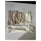 VINTAGE GLOVES, TAN, CROCHETED, ROSE BUD, LONG