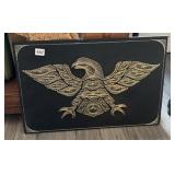 VINTAGE EAGLE FIBER ART 24X16