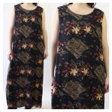 90s Comfy Rayon Maxi Dress with Floral Print
