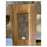 WOODEN TIERED TRAY 18"L 11"W MISSING ONE FOOT