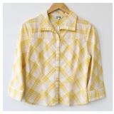 Y2K Yellow Plaid Boxy Button Up Measurements