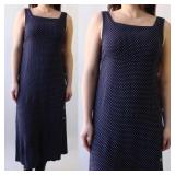 90s Maggy London Slinky Deep V Dress with Trim /