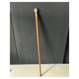 WALKING CANE WITH GLASS TUBE, COMPOSITION HANDLE