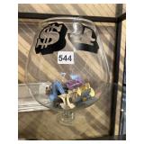 GLASS DISH OF HAIR CLIPS 1FT. HAIR CLIPS ARE NEW