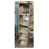 BARNWOOD SHELVING UNIT WITH MIRRORS 62"HX14"W