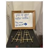 FRAME AND 2 GOLD MINI EASELS