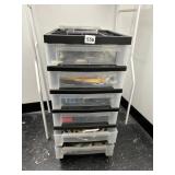 PLASTIC ORGANIZER DRAWERS CONTENTS INCLUDED.