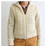 70s Furry Lined Sweater Coat Measurements taken