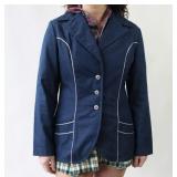 70s Denim Blazer with Silver Piping Measurements