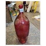 POLKA DOT GLASS BOTTLE MADE IN SPAIN  15"H