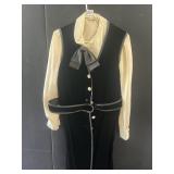 BLACK VELVET DRESS RHINESTONE BUTTONS 5, WITH