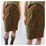 90S FUNKY PRINT SILK SKIRT Measurements taken