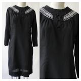 60s Boho Black Tunic Style Dress Measurements