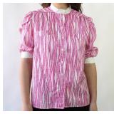 80s Nina Riccle Vibrant Wavy Blouse Measurements