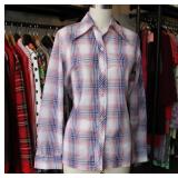 70s Simple Plaid Button Up Measurements taken