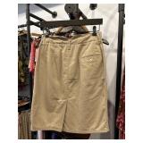 90S PLEATED KHAKI SKIRT SMALL