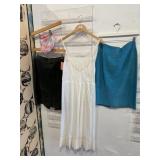 HAND MADE BARET, L SLIP, 2 SUEDE SKIRTS S ONE W/