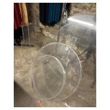 ROUND ACRYLIC TIERED DISPLAY SOME CRACKS - 36"