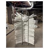 HANGER HOLDER WITH WHITE WOODEN HANGERS 36" H