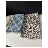 VINTAGE FABRIC BROWN WHITE COTTON JACQUARD 2.5