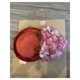 VINTAGE HATS DARK PINK HAS MISSING FLOWER