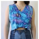 90s Myrtle Beach Tie Dye Criss Cross Crop Top