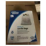 BOX OF PLASTIC THANK YOU BAGS SOME USED