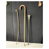BAMBOO CANE, PLASTIC TIP CANE, CURVED NATURAL