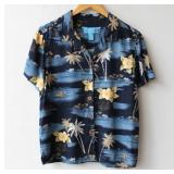 Y2K Blues Rayon Tropical Shirt Measurements