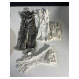 VINTAGE LADIES GLOVES, GRAY LONG, WHITE LONG WITH