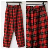 80s Super High Waisted Plaid Pants Measurements