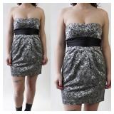 Y2K Jaquard Look Strapless Dress Measurements
