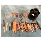 SCISSORS, PENCILS, LETTER OPENER