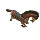 WOOD CARVE HORSE 11.5 H 19W HAND PAINTING