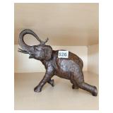 ELEPHANT RESIN & WOOD SCULPTURE 8" H X 10" L