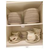 FRANCISCAN EARTHENWARE TEACUPS & SAUCERS WITH