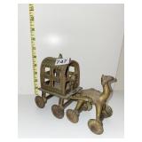 SOLID BRASS CHARIOT TEMPLE TOY FINE DETAIL 8" L X