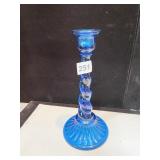 NORTHWOOD GLASS RAINBOW LINE CANDLE STICK 10" H