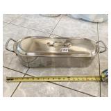 INOX ITALY FISH STEAMER POT DOUBLE HANDLE 18 INCH