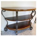 CONTEMPORARY 3 TIER IRON LEG FLAT WALL TABLE