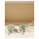 2 JADE 4" H ELEPHANTS