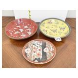 HONG KONG ENAMELED BOWL W/ PEWTER FRAME AND