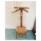 VALET STANDS WITH RUSH SEAT, ADJUSTABLE BACK AND
