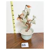 8" H JADE BONSAI TREE SIGNED BASE