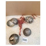 STRING OF SILVERPLATE BELLS 3 BALLS TOTAL