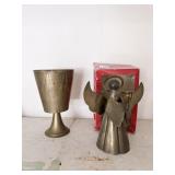 BRASS ANGEL AND CUP