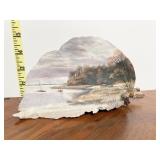 HAND PAINTED SAILBOAT SCENE BY M KRUGER 1982 4" H