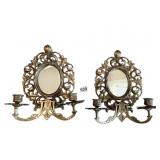 WALL SCONCES W/ DOUBLE CANDLE HOLDER