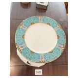 LENOX 6 PLATES W/ ENAMEL BORDER DECORATION