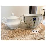 MONT MERRY LIMOGE SUGAR DISH AND WLC BOWL